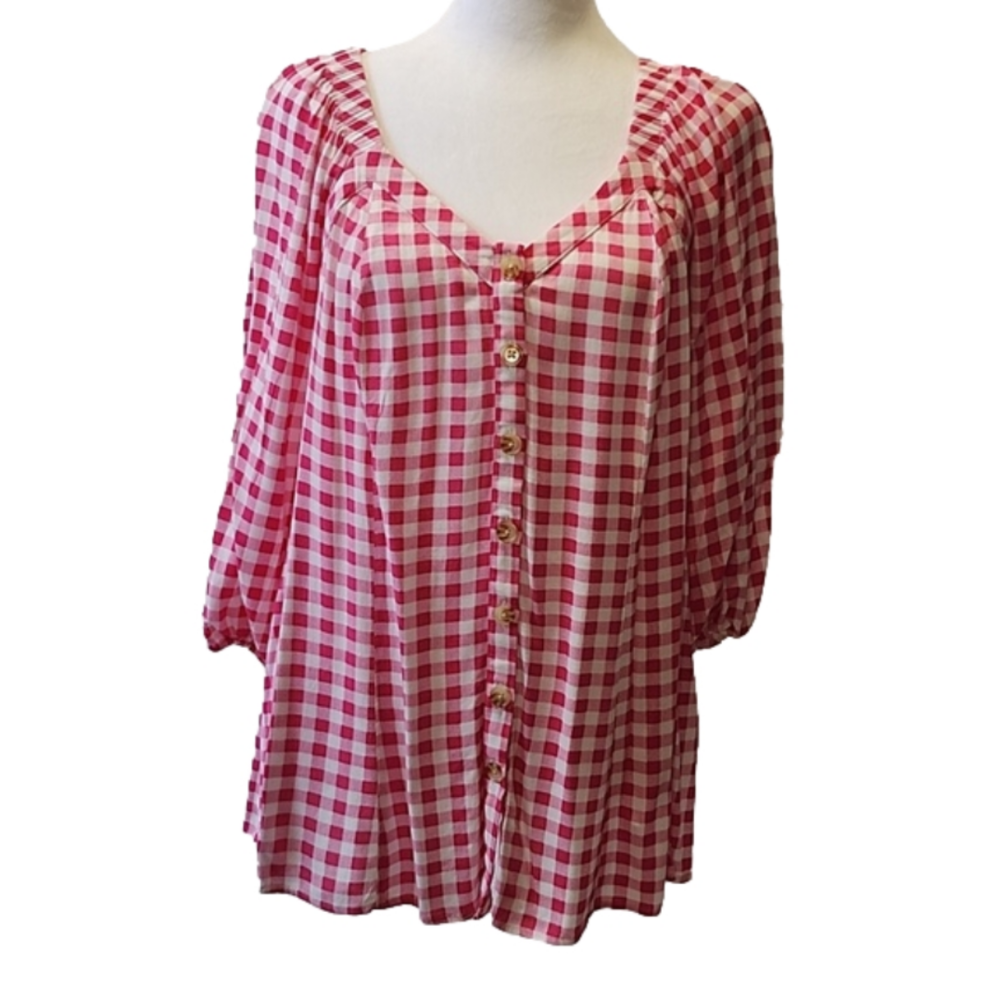 TORRID Pink Gingham Top Size 0